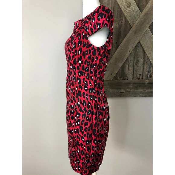 french connection Animal Print Cap Sleeve Sheath 8 - Picture 3 of 8